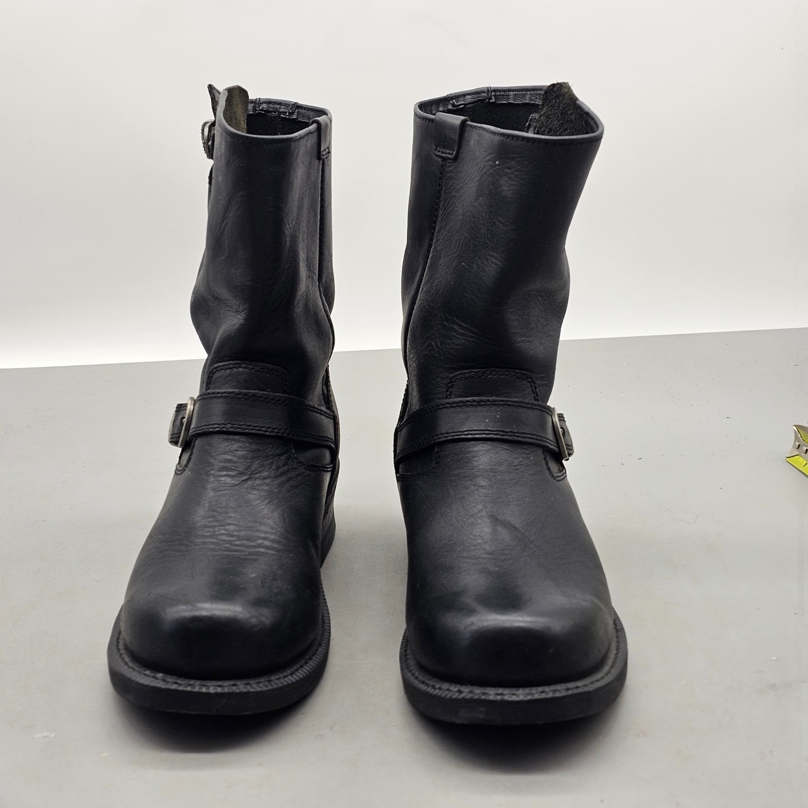 Durango Mens Black Leather Harness Biker Boots Square Toe Oil Resistant Sz 11